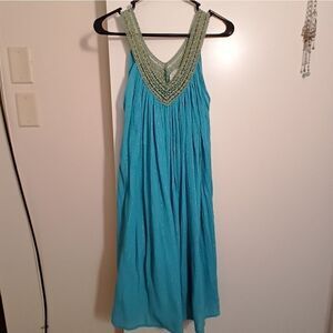 Boho 70's Vintage Metallic Dress International Shopping